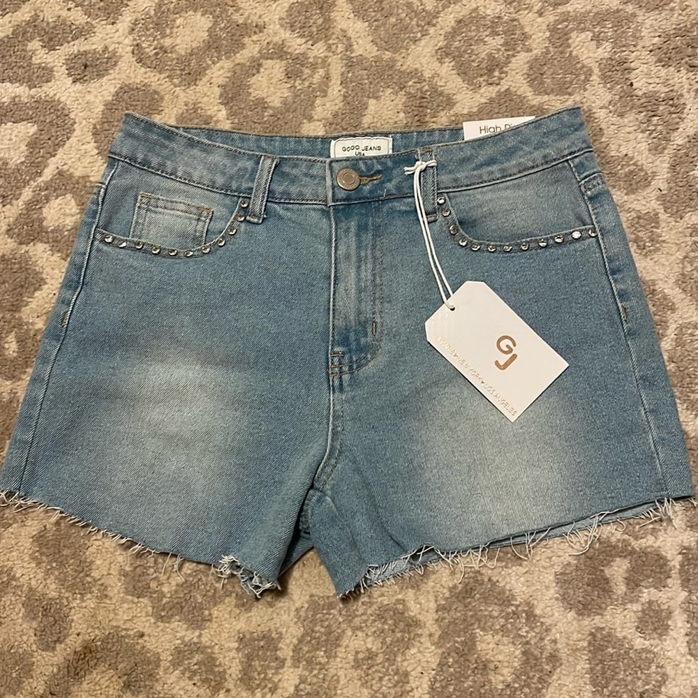 NWT - GOGO Jeans High Rise Shorts Rhinestones Cowgirl
